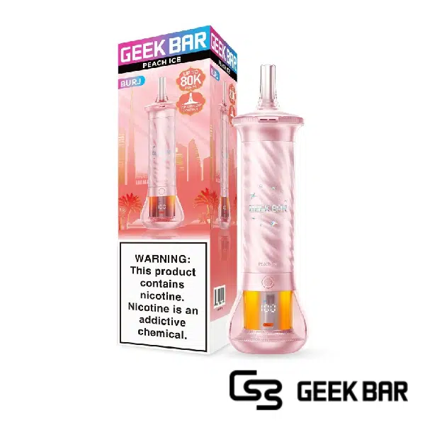 Peach Ice Geek Bar Burj 80k Puffs